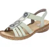 Sandals*RIEKER 628G9-52 PISTACHIO