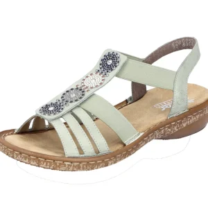 Sandals*RIEKER 628G9-52 PISTACHIO