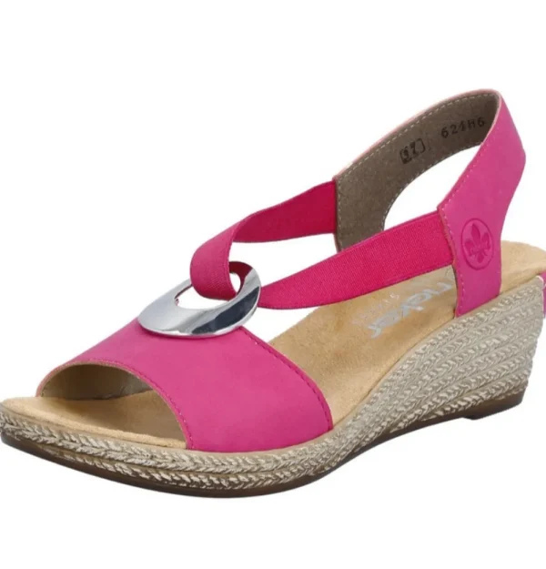 Sandals*RIEKER 624H6-32 FUCHSIA